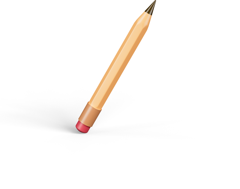 Pencil icon isolated 3d render illustration